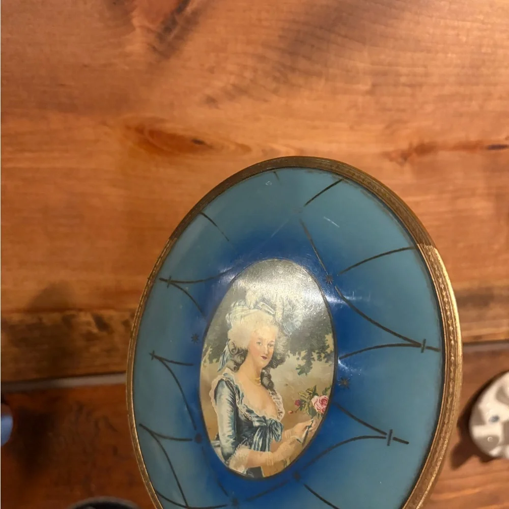 Vintage Brass Handheld French Design Mirror